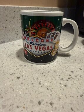 Las Vegas Casino Ceramic Coffee Mug - Black & Green